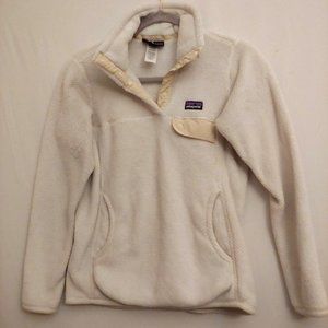 Patagonia Gorpcore cream fleece pullover kangaroo pocket jacket small